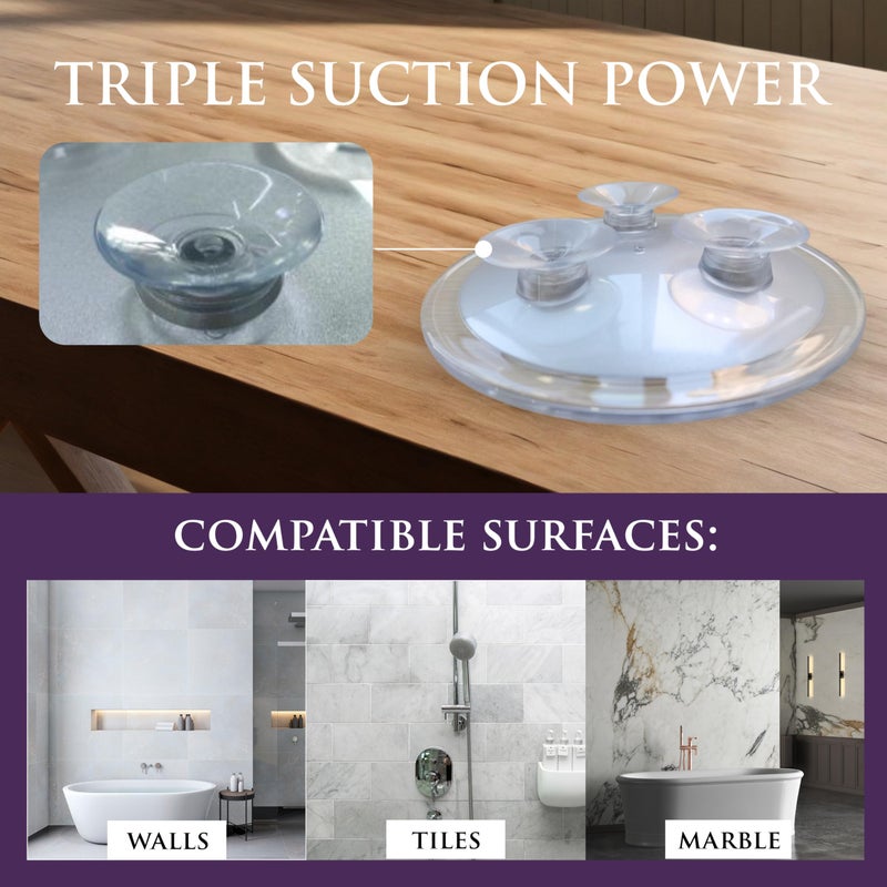 MIRRORVANA 20X & 15X Magnifying Mirror Set with 3 Suction Cups Each - Compact & Travel Ready Mirror for Makeup - Sizes: 6" and 4" Wide - Image 3